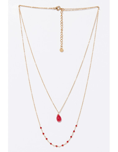 Collier "Paola" Jade rouge