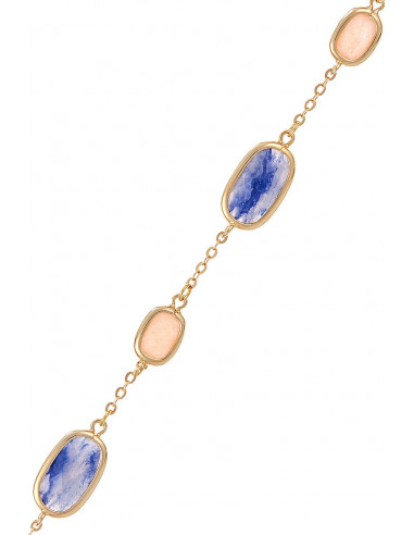 Bracelet Laurélie Moonstone orné de Aventurine Rose & Aventurine Bleue