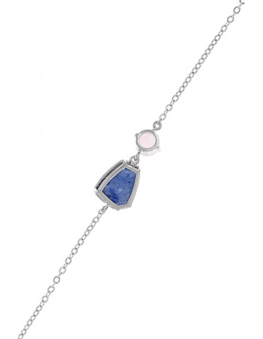 Bracelet Juliana Moonstone orné de Aventurine Bleue & Quartz Rose
